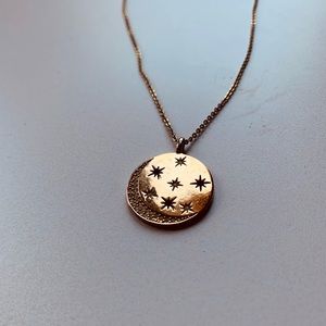 Gold celestial star necklace